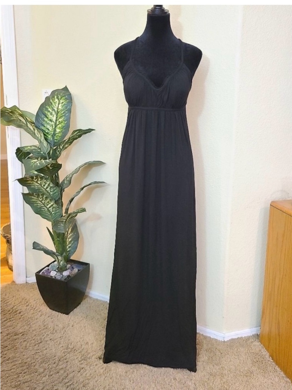 BCBGirls Black Maxi Dress with Thin Straps
